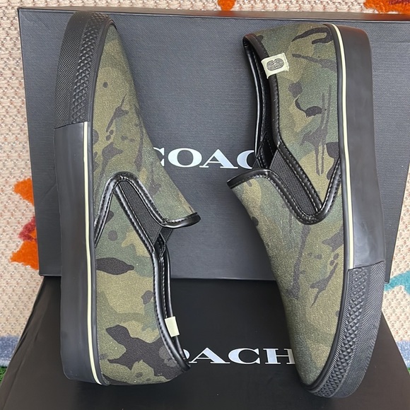 Coach Slip On Skate Sneaker In Camo Print CA011 Mens - Picture 12 of 16